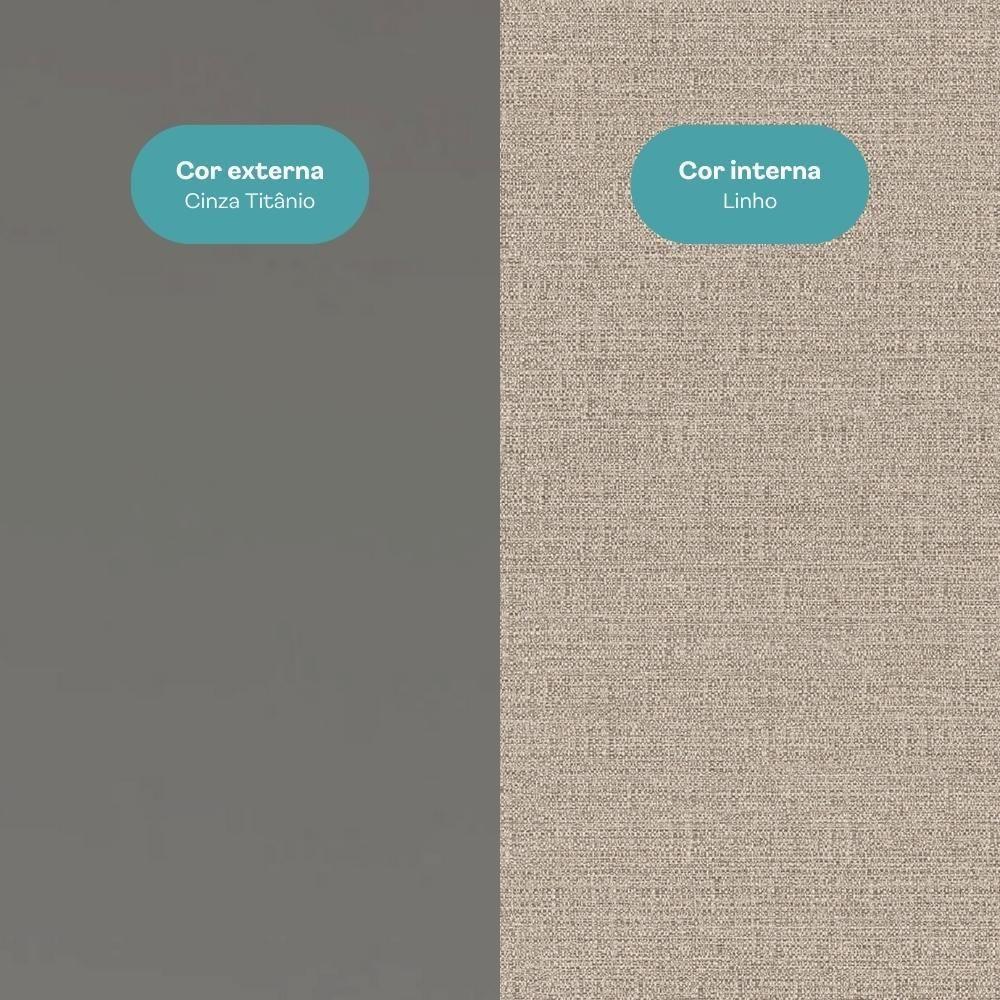 Armário Aéreo De Cozinha Miami 1200mm 3 Portas C Porta Temperos Carraro Cinza Titânio - 5