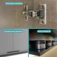 Armário Aéreo De Cozinha Miami 1200mm 3 Portas C Porta Temperos Carraro Cinza Titânio - 6