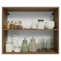 Armário Aéreo 80 Cm 2 Portas Vik Madesa Rustic/branco