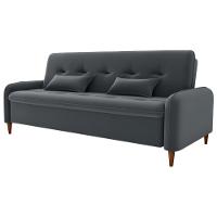 Sofa Cama 2 Lugares 206cm Donna Veludo E425 Milani Store Cinza - 1