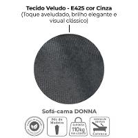 Sofa Cama 2 Lugares 206cm Donna Veludo E425 Milani Store Cinza - 7
