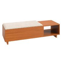 Calçadeira Com Baú Para Quarto Casal Veludo Malaga Madeirado / Off White Dobuê - 1