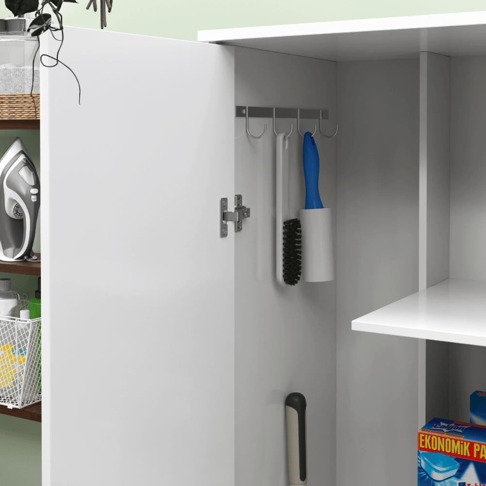 Armário Multiuso Tamar Lavanderia 4 Prateleiras Branco - 2