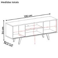 Rack Para Tv 55 Pol 2 Portas 136 Cm Lisboa Madetec Calacata Off White - 3