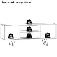 Rack Para Tv 55 Pol 2 Portas 136 Cm Lisboa Madetec Calacata Off White