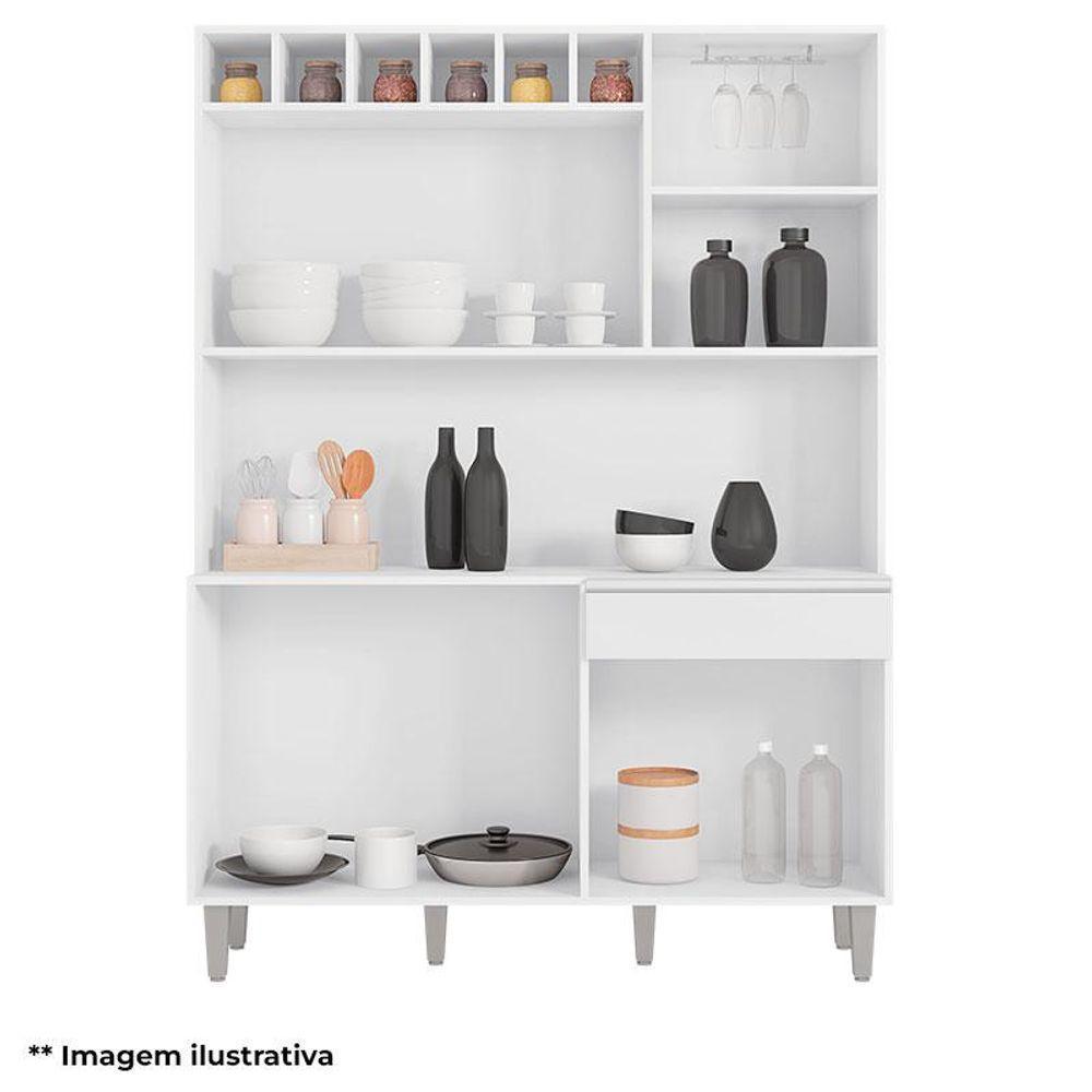 Armário Para Cozinha Kit Alice Amêndoa Branco - Ajl - 3