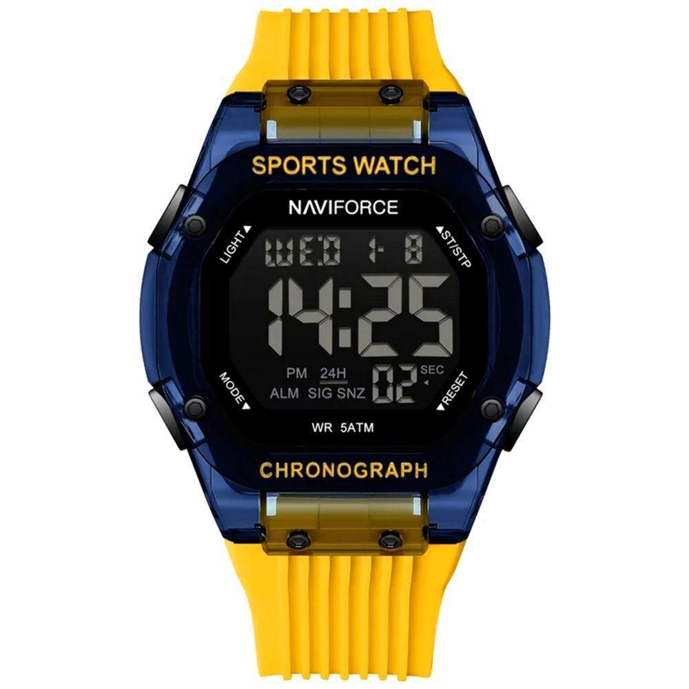 Relógio Digital Esportivo Luminoso Pulseira De Silicone 50m à Prova D'água Amarelo - 1