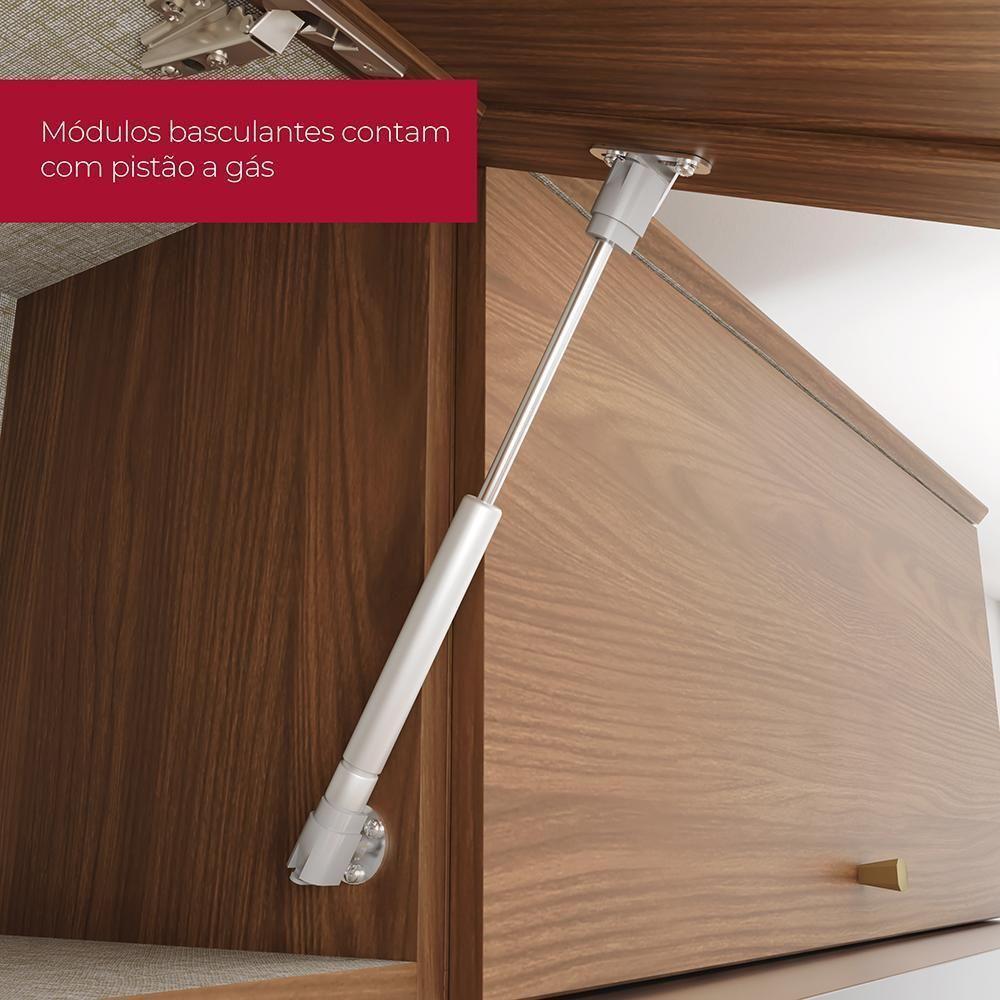 Cozinha Modulada Requinte 14 Peças Com Cristaleira Nature/areia - Móveis Henn Nature/areia - 5