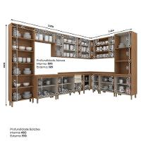 Cozinha Modulada Requinte 14 Peças Com Cristaleira Nature/areia - Móveis Henn Nature/areia - 2