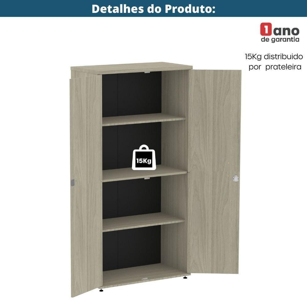 Armário Alto P25 Pandin 80 Cm (largura) Em Mdp Cor Castanheira Natural Com 2 Portas E 3 Prateleiras - 4