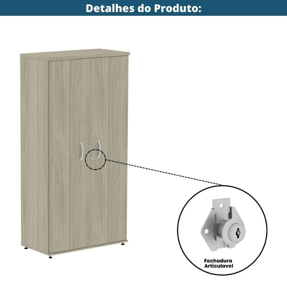 Armário Alto P25 Pandin 80 Cm (largura) Em Mdp Cor Castanheira Natural Com 2 Portas E 3 Prateleiras - 6