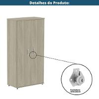 Armário Alto P25 Pandin 80 Cm (largura) Em Mdp Cor Castanheira Natural Com 2 Portas E 3 Prateleiras - 6