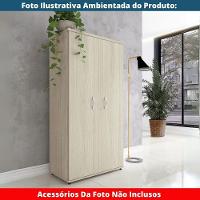 Armário Alto P25 Pandin 80 Cm (largura) Em Mdp Cor Castanheira Natural Com 2 Portas E 3 Prateleiras - 9