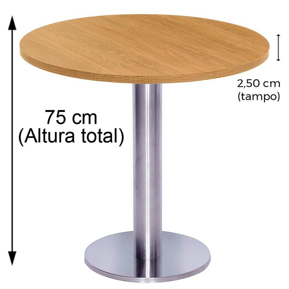 Mesa Beta Big Inox 75 Cm (alt) Disco Redondo Tampo Mdp Redondo 70 Cm (larg) X 2,50 Cm (alt) Samba - 4