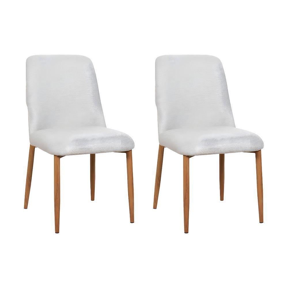 Kit 2 Cadeiras De Jantar Montana Estrutura Aço Carbono Laminado Natural Com Estofado Linho Cru - 1