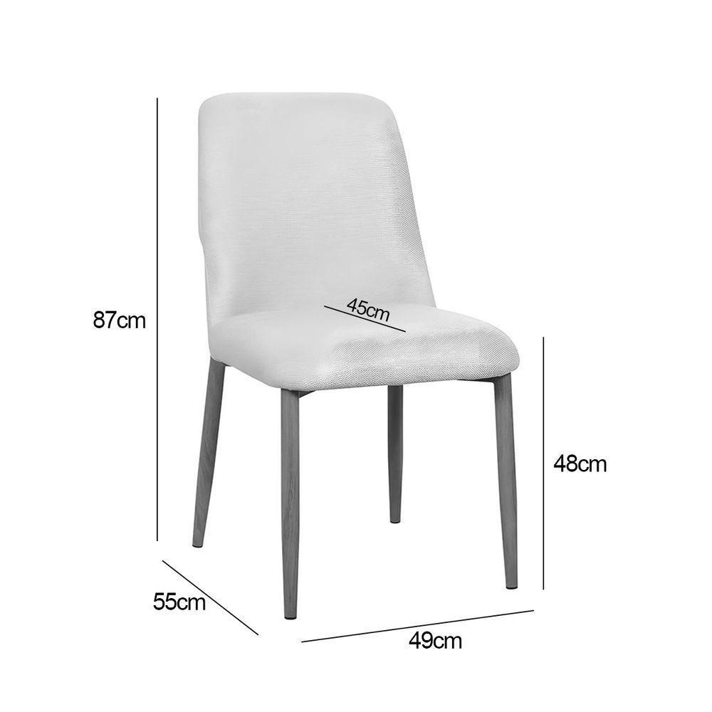 Kit 2 Cadeiras De Jantar Montana Estrutura Aço Carbono Laminado Natural Com Estofado Linho Cru - 4