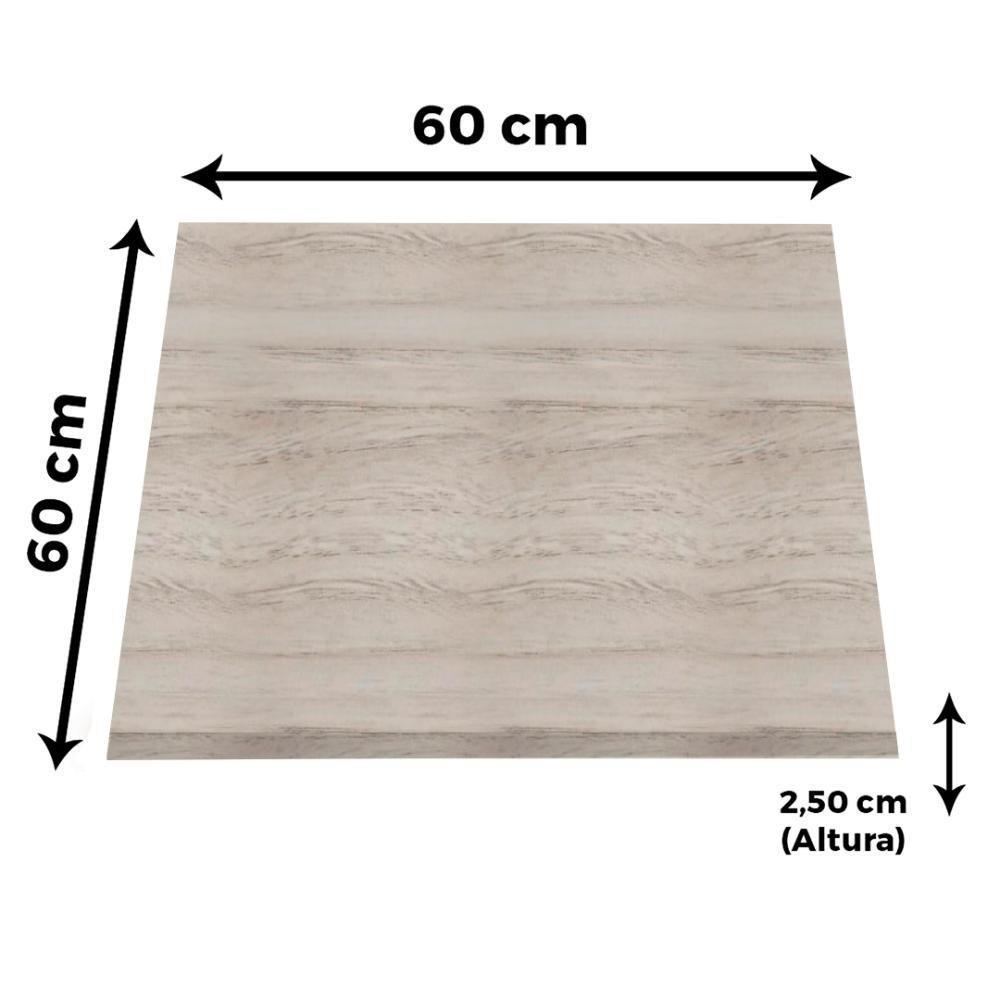 Mesa Pisa Beta Bistrô Fratini 107,50cm (a) Disco Redondo Inox Tampo Mdp Quadrado Castanheira 60cm(l) - 7