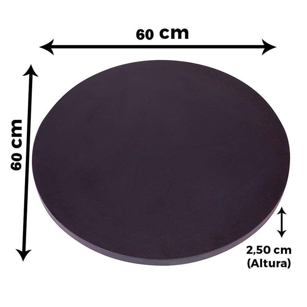 Mesa Pisa Beta Bistrô Fratini 107,50cm (a) Disco Redondo Preto Tampo Mdp Redondo Preto 60cm (l) - 5