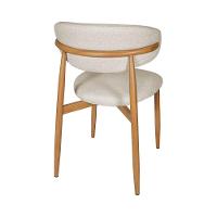 Kit 4 Cadeiras De Jantar Lucy Estrutura Aço Carbono Laminado Natural Com Estofado Linho Cru - 5