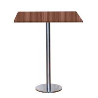 Mesa Pisa Beta Bistrô Fratini 107,50cm (a) Disco Redondo Inox Tampo Mdp Quadrado Walnut 70cm (l) - 1