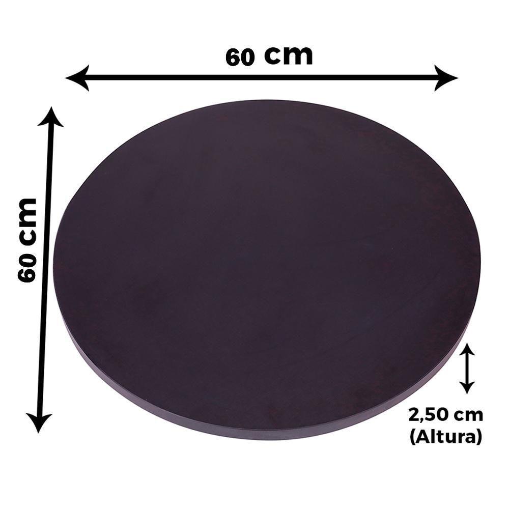 Mesa Pisa Beta Bistrô Fratini 107,50cm (a) Disco Redondo Inox Tampo Mdp Redondo Preto 60cm (l) - 6