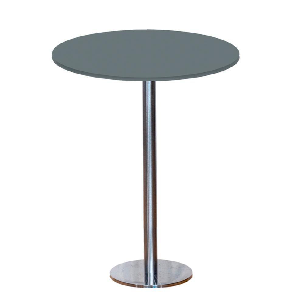 Mesa Pisa Beta Bistrô Fratini 107,50cm (a) Disco Redondo Inox Tampo Mdp Redondo Grafito 60cm (l) - 1