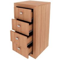 Gaveteiro Para Escritório 4 Gavetas Com Rodízios Amêndoa - 2