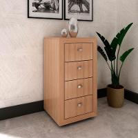 Gaveteiro Para Escritório 4 Gavetas Com Rodízios Amêndoa - 6