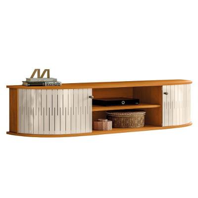 Bancada Suspensa Tv 60 Polegadas 2 Portas 136 Cm Modena Madetec Cinamomo Off White