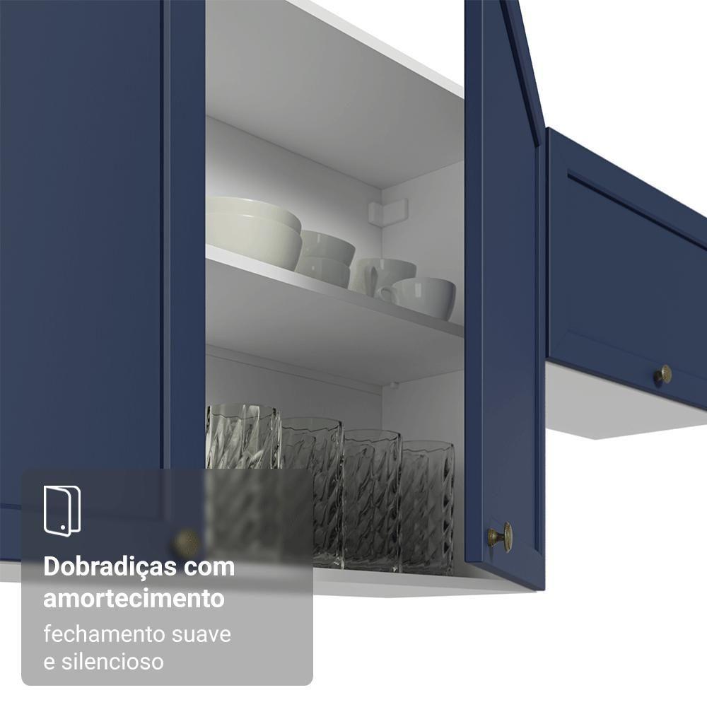 Armário Aéreo 70 Cm 2 Portas Vik Madesa Branco/azul - 7
