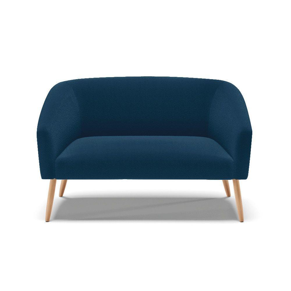 Sofá 2 Lugares Namoradeira Pé Palito Natural Stella Bouclê Azul D03 - D'rossi - 3