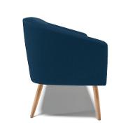 Sofá 2 Lugares Namoradeira Pé Palito Natural Stella Bouclê Azul D03 - D'rossi - 5