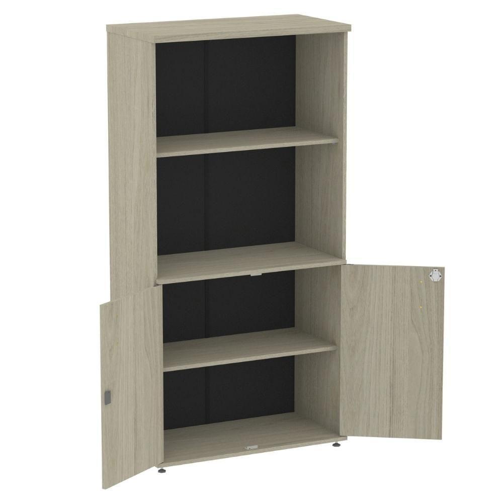 Armário Misto P25 Pandin 80 Cm (largura) Em Mdp Cor Castanheira Natural Com 2 Portas E 3 Prateleiras - 2