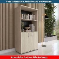 Armário Misto P25 Pandin 80 Cm (largura) Em Mdp Cor Castanheira Natural Com 2 Portas E 3 Prateleiras - 9