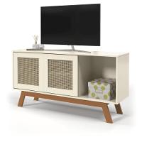 Rack Buffet Com Duas Porta De Correr Bali Pés Em Madeira Off White - 2