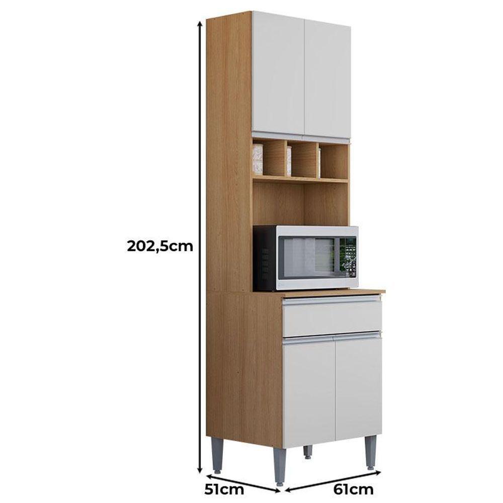 Armário Paneleiro Duplo Ambiente Andréia Amêndoa Branco - Ajl - 2