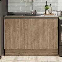 Balcao Pia Sem Tampo 2 Portas 120 Cm Mdp Maxxi G745 Kappesberg Nogal - 2