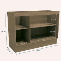 Balcao Pia Sem Tampo 2 Portas 120 Cm Mdp Maxxi G745 Kappesberg Nogal