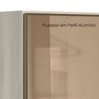 Armario Aereo Balcao 1p Vidro 40cm Mdf Kali Nicioli Bianco Toq Branco Uv - 6