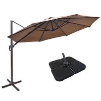 Ombrelone Lateral Com Base Cruz Hdpe San Martin Rivatti 350 Cm (larg) Alumínio Poliéster Fendi - 2