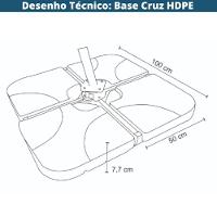 Ombrelone Lateral Com Base Cruz Hdpe San Martin Rivatti 350 Cm (larg) Alumínio Poliéster Fendi - 5
