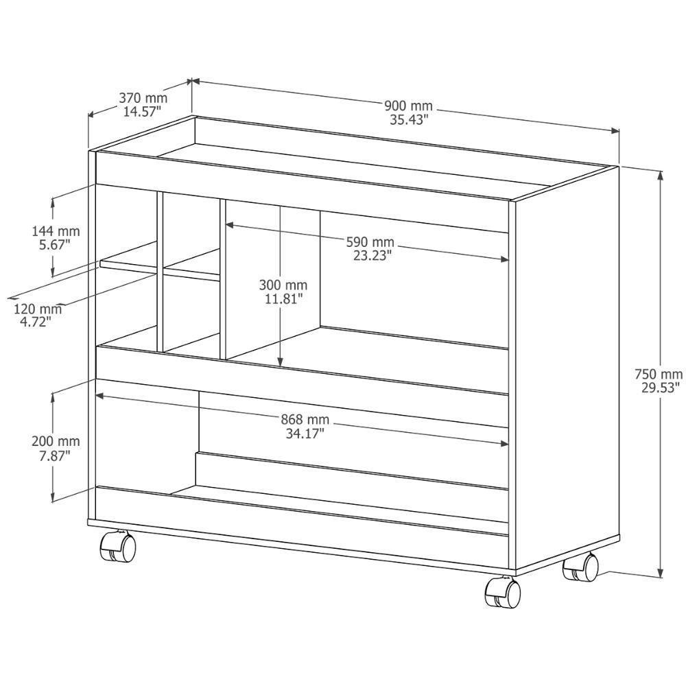 Aparador Adega Bar Com Suporte Para Taças 4050 Perola - 3