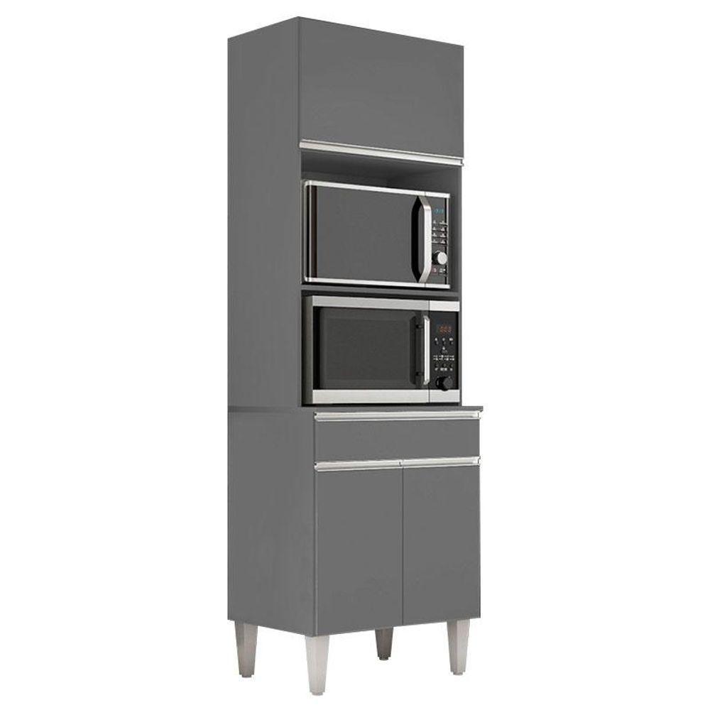 Armário Paneleiro Torre Quente 2 Fornos Andréia Cinza Fosco - Ajl - 1