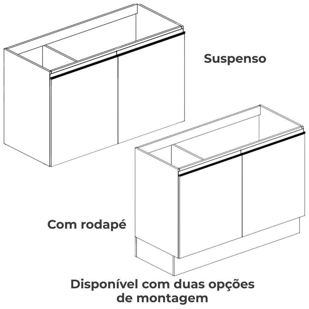 Balcao Pia Sem Tampo 2p 120 Cm Mdp Maxxi G745 Kappesberg Canela - 6