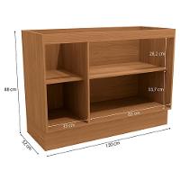 Balcao Pia Sem Tampo 2p 120 Cm Mdp Maxxi G745 Kappesberg Canela