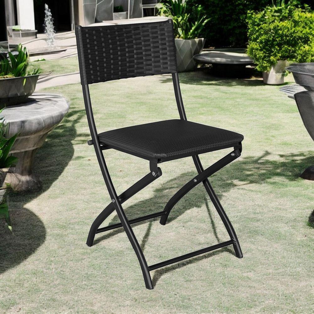 Kit 5 Cadeiras Dobravel Preto- Bar, Restaurante Aço Junco - 2