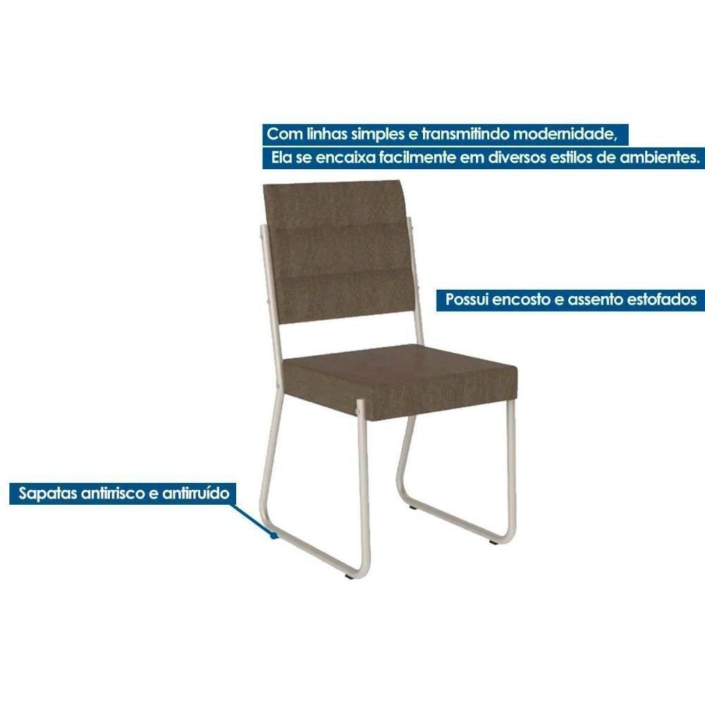 Sala De Jantar 1588 Aço C- Tampo 100cm E 4 Cadeiras 1736 Branco-prata Carraro - 7