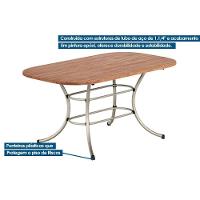 Sala De Jantar 1547 Aço C- Tampo 160x90cm E 6 Cadeiras 1736 Branco-prata Carraro - 7