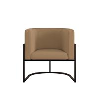 Kit 04 Poltronas Lua Sala Decorativa Base Ferro Black Veludo Capuccino - 5