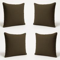 Kit 4 Almofadas Decorativas 42cm Suede Fofinha Lisa Sofá Marrom - 1